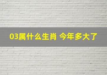 03属什么生肖 今年多大了